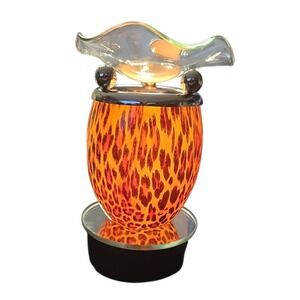 Leopard Print Glass Electric Scent Oil Warmer Aroma Diffuser Wax Melt Burner